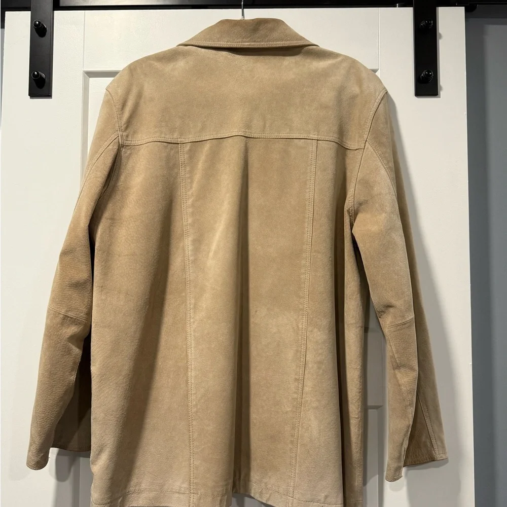 Vintage St. John’s Bay Women's Tan Washable Suede Jacket Size Large - Picture 2 of 3